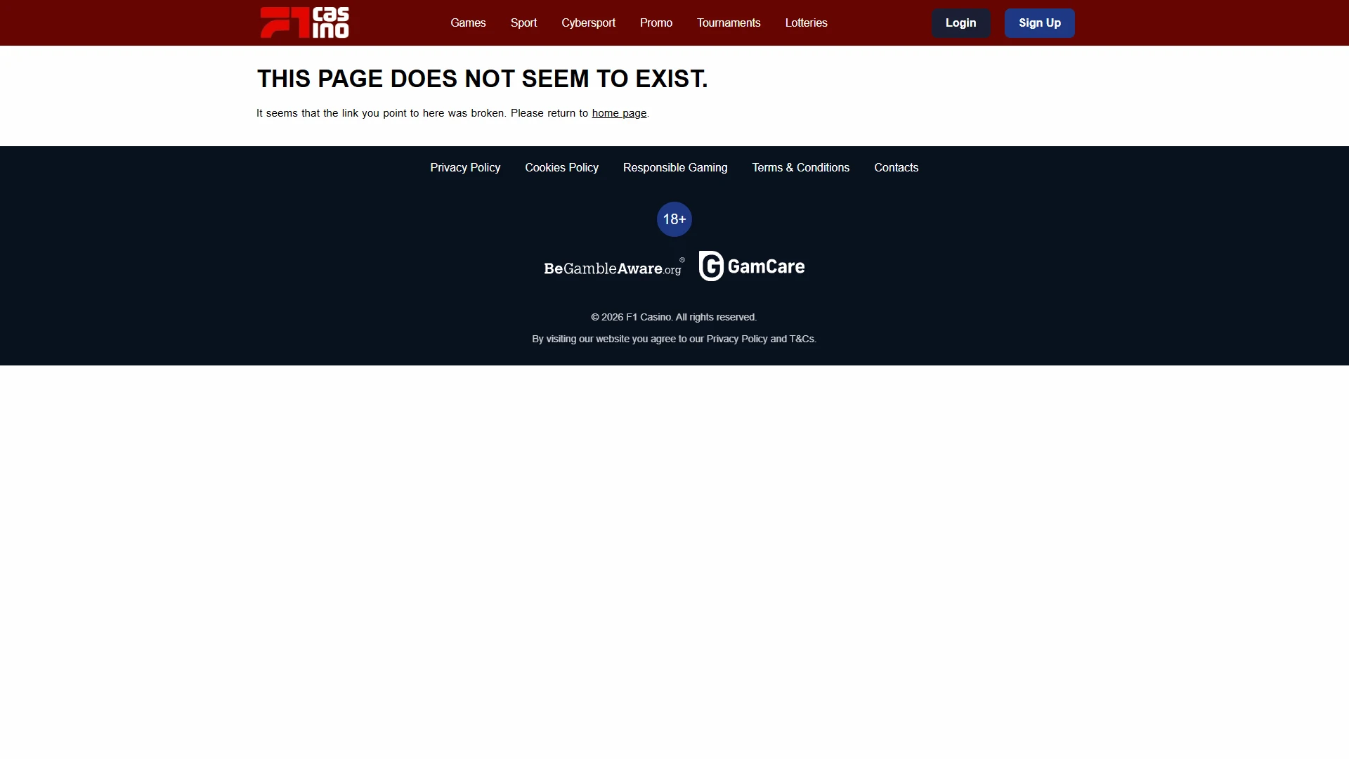F1 promotions page